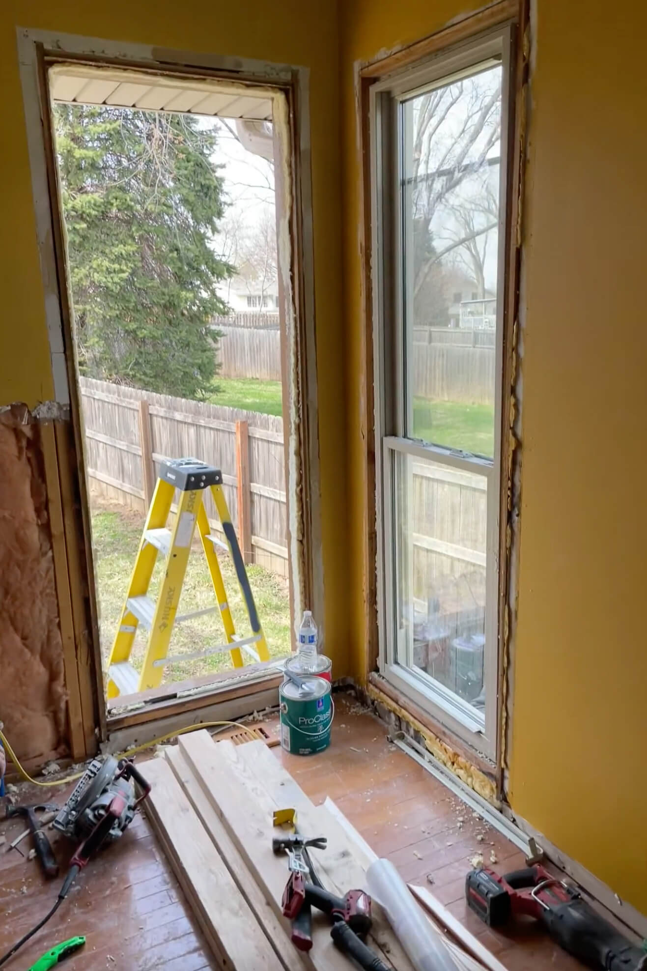 Moving windows during a DIY remodel.